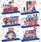 6 Pieces 4th of July Table Decoration Patriotic Wooden Table Centerpiece Independence Day Red White and Blue Gnome Letter Sign Home of America Table Decoration for Memorial Day Home Party Decor